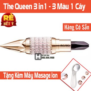 Son 3 Màu Queen Đỏ Lì Mềm Mịn 3 in 1 Agag 3 Màu Trong 1
