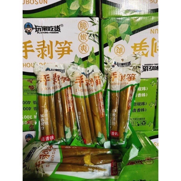 Măng Trúc cay Tứ Xuyên ngâm ớt xanh 200g, giòn ngon vị đặc sản, đồ ăn vặt Trung Hoa ăn kèm các loại mỳ cay, bún