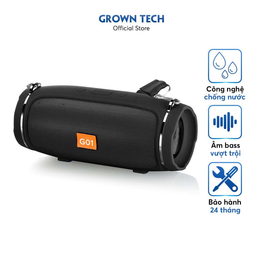 Loa bluetooth nghe nhạc mini GrownTech charge 4+ mini bass tốt có dây đeo