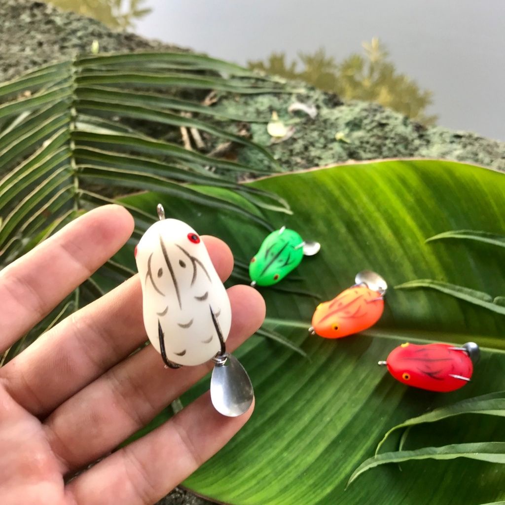 Mồi câu lure_mồi giả câu cá lóc, nhái hơi Super Frog, đầy đủ các màu xanh, trắng, vàng, đen, đỏ_Đồ Câu Lure