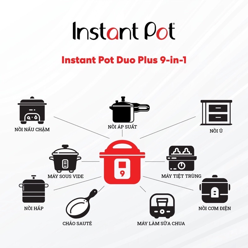 Nồi áp suất điện đa năng Instant Pot® Duo™ Plus 9-in-1, 5.7L - Bảo hành chính hãng 12 tháng