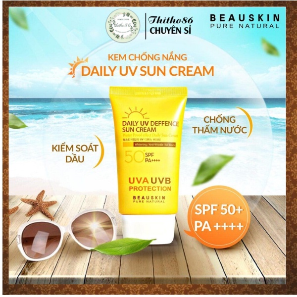 Kem Chống Nắng Kiểm Soát Dầu BEAUSKIN Daily UV Deffence Sun Cream 50ml - Hàn Quốc