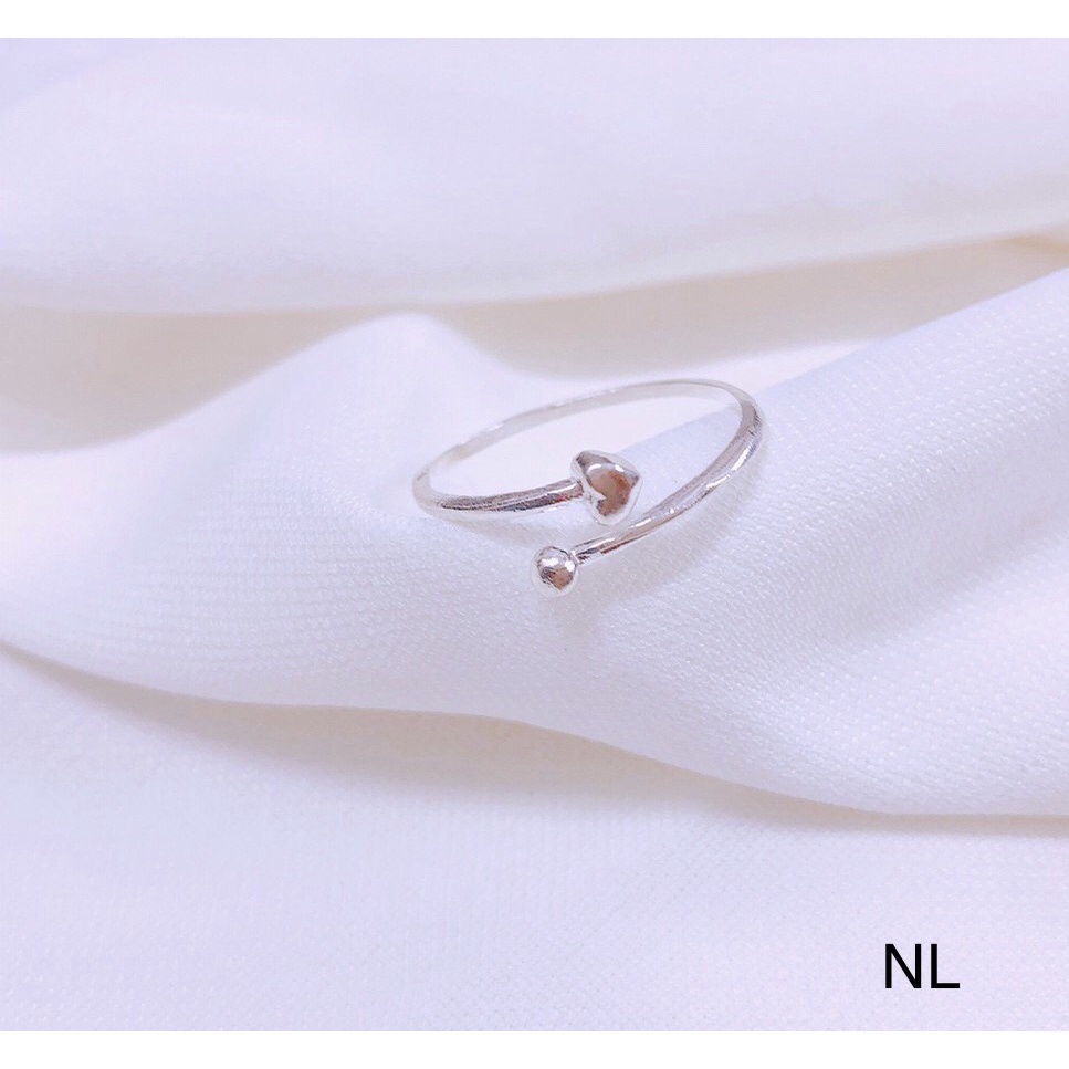 Nhẫn nữ bạc ta mặt tim nhỏ xinh xắn - Kho sỉ bạc Nhất Linh