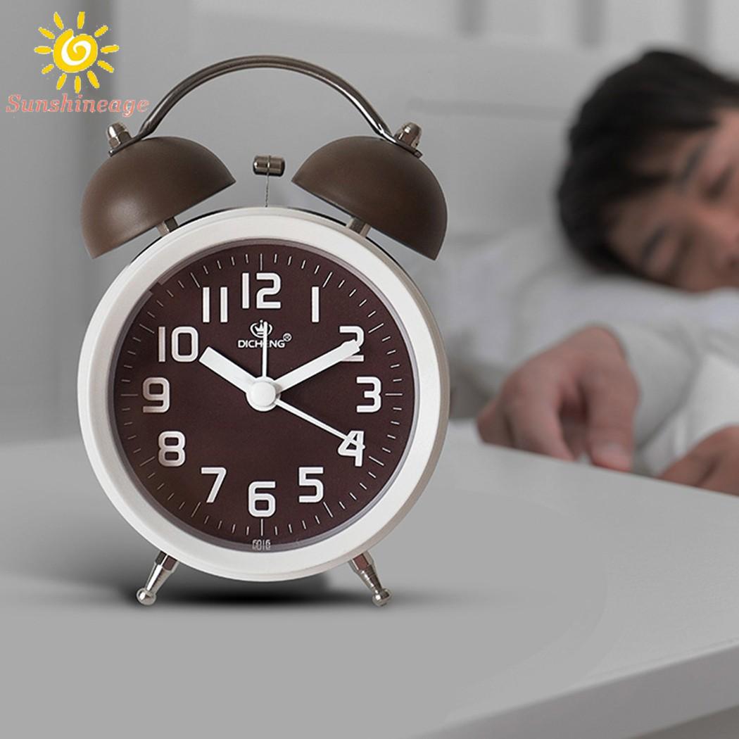 Alarm Clock Bedside Clock Loud No Snooze Button Simple Bell Vintage 3D Dial