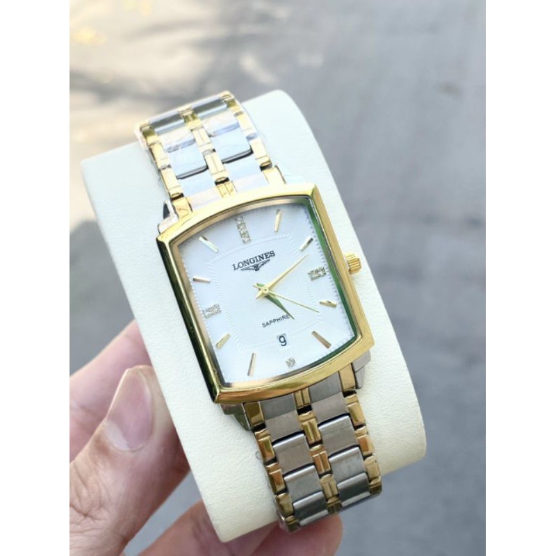 Đồng Hồ Nam Longines Mặt Vuông Máy Nhật Kính Sapphire