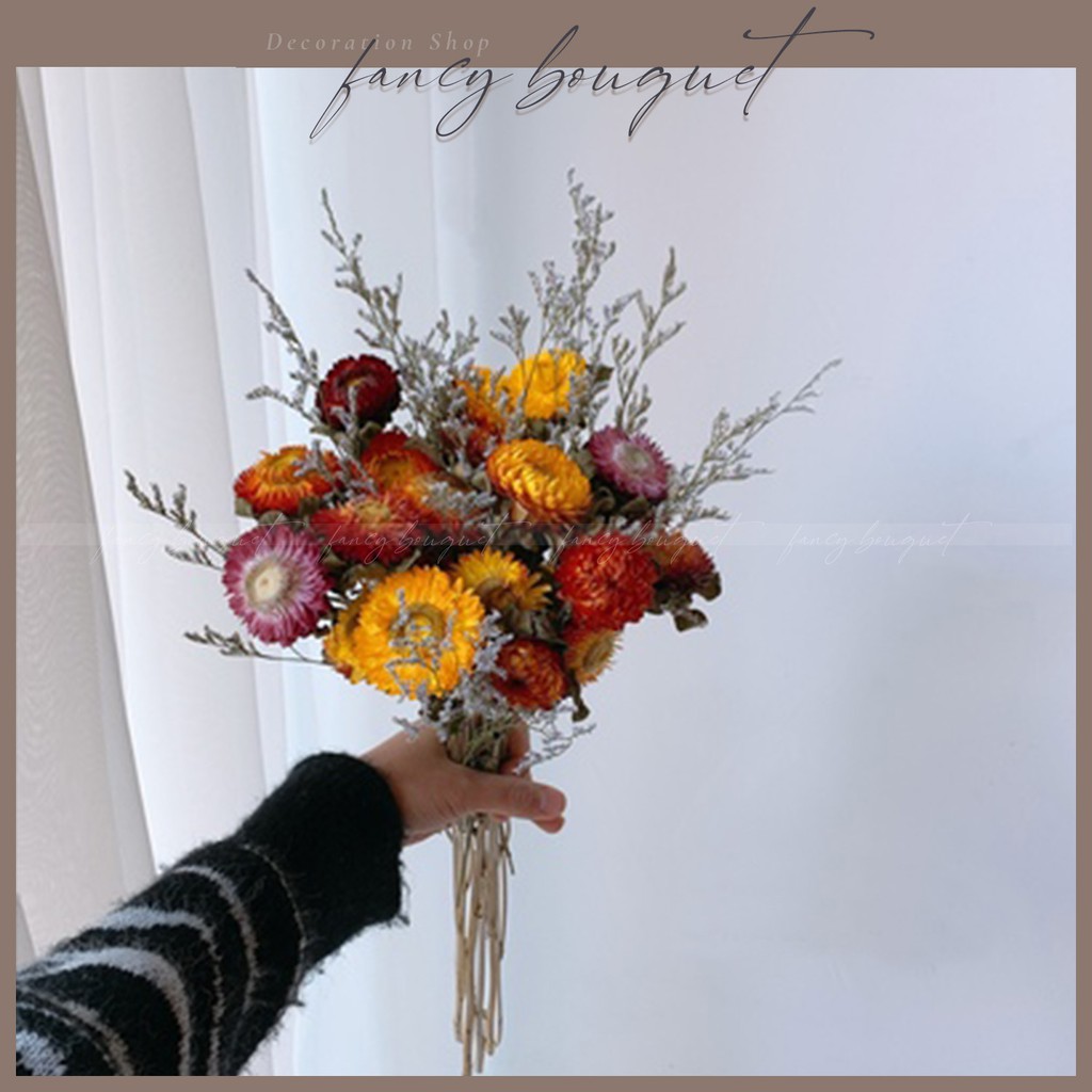 Hoa Bất Tử Khô ❤️FREESHIP❤️Hoa khô trang trí tặng kèm hoa sao