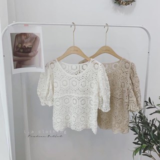 Áo kiểu nữ lưới Hàn Quốc cổ tròn MSBĐ3
