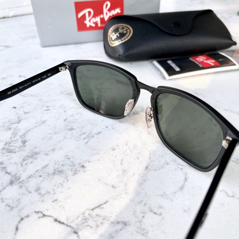 Kính RAY-BAN chính hãng dáng vuông unisex cho nam và nữ model RB4303-601S71-57