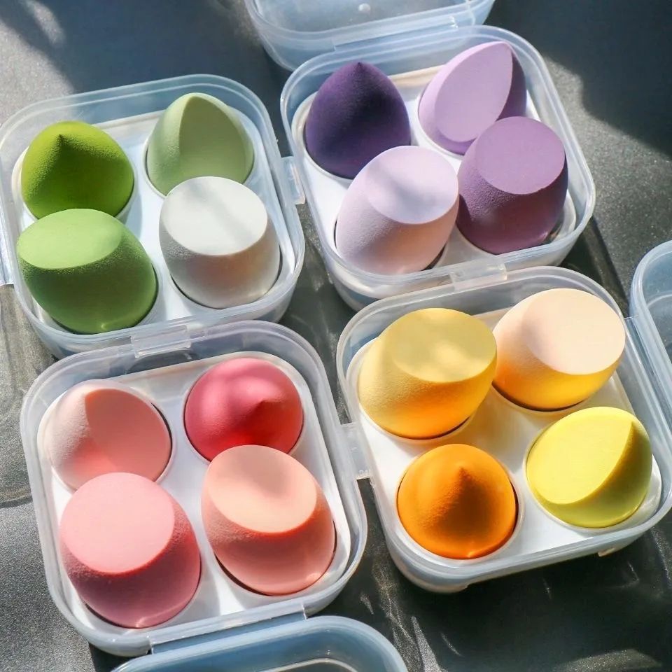 BEAUTY BLENDER Set 4 / 8 Mút Trang Điểm Mềm Kèm Hộp Đựng Tiện Lợi