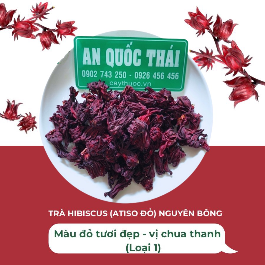 Hoa Atiso Đỏ 100g [HÀNG LOẠI 1] Sấy Khô , Hoa Bụp Giấm, Bông Dâm Bụt Loại Đẹp, Nguyên Chất