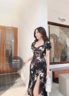 Đầm Maxi Hoa Xẻ Tà Bigsize