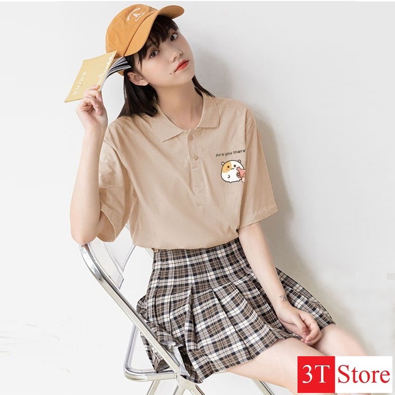 Áo Polo Nữ Freesize Form Rộng. Cotton Thấm Hút Mồ Hôi | BigBuy360 - bigbuy360.vn