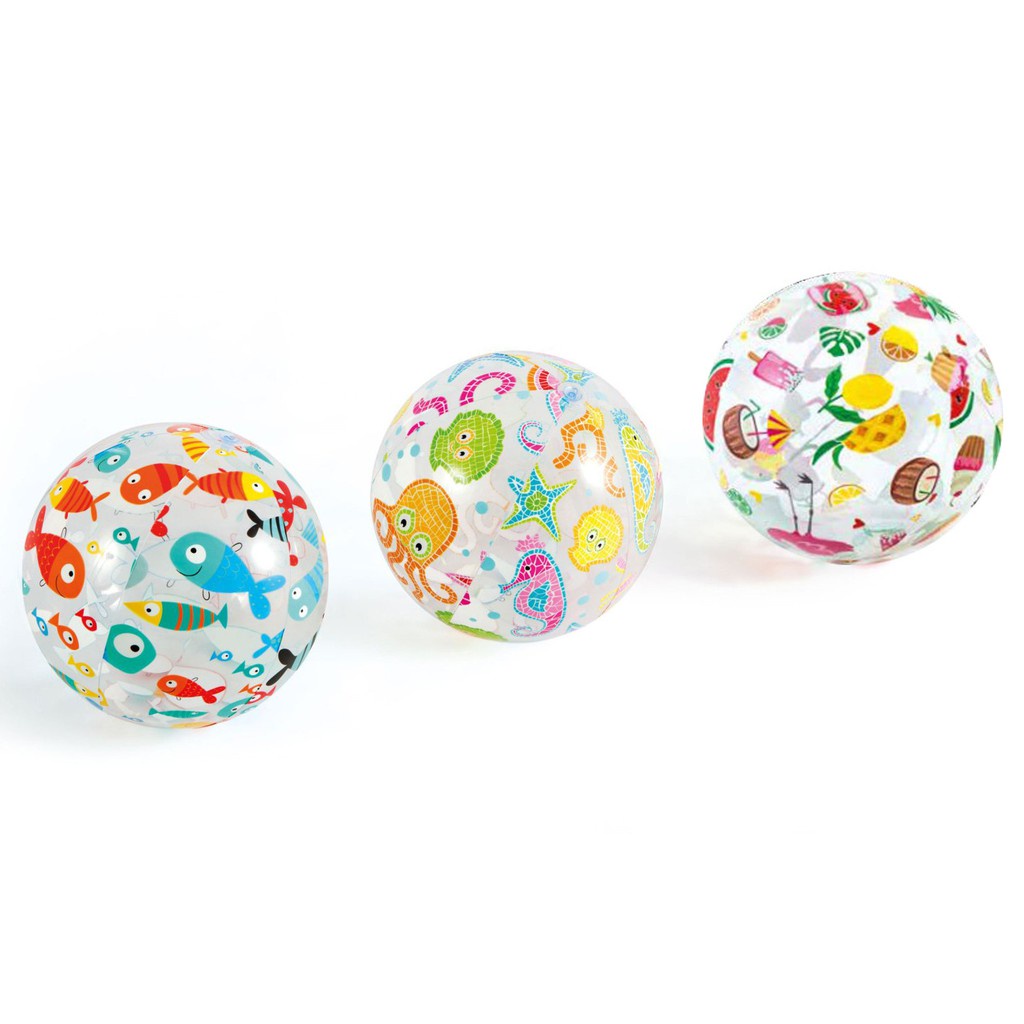 Bóng hơi bãi biển Intex hoạ tiết bắt mắt