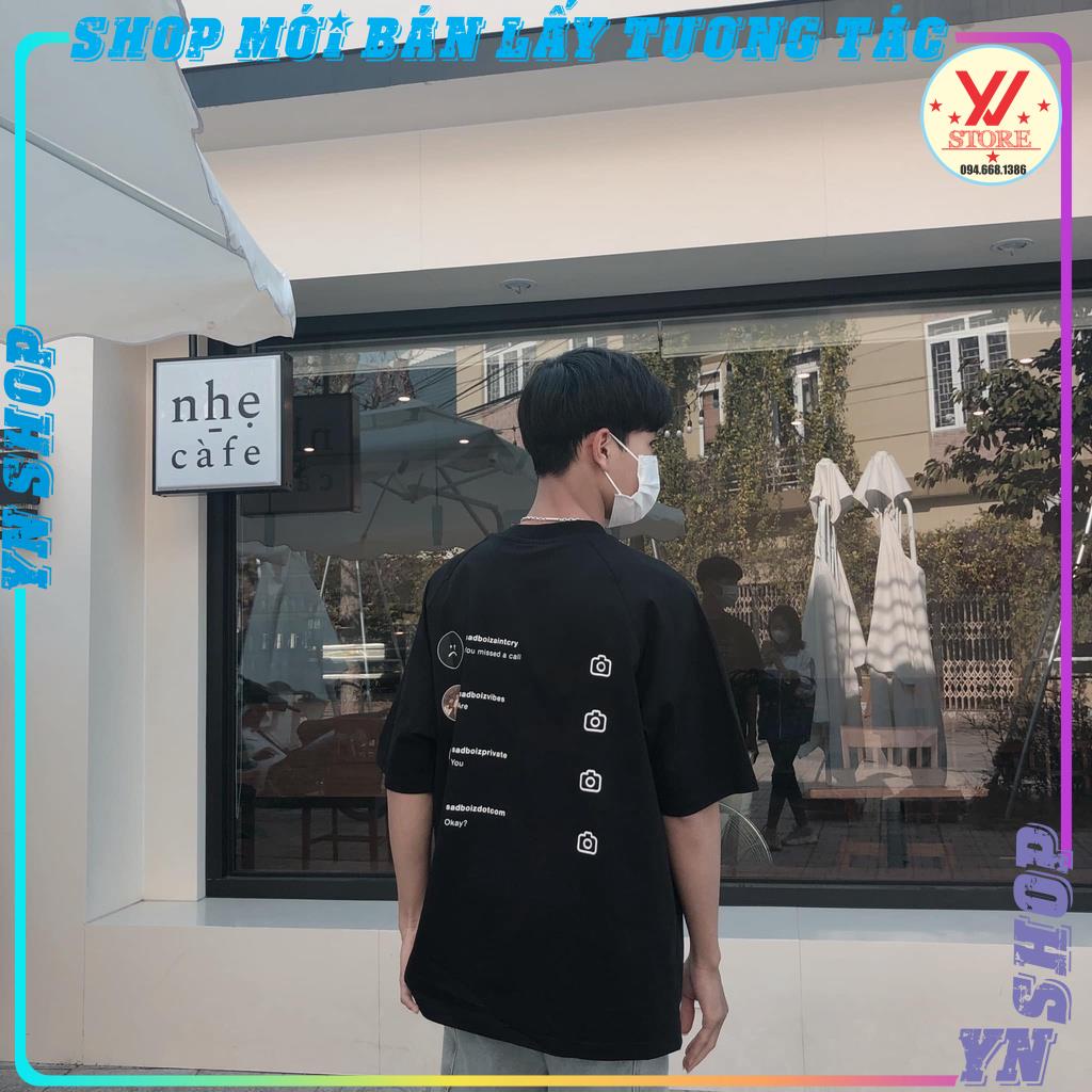 Áo thun tay lỡ sadboiz sadtagram tee logo nam nữ YNSHOP