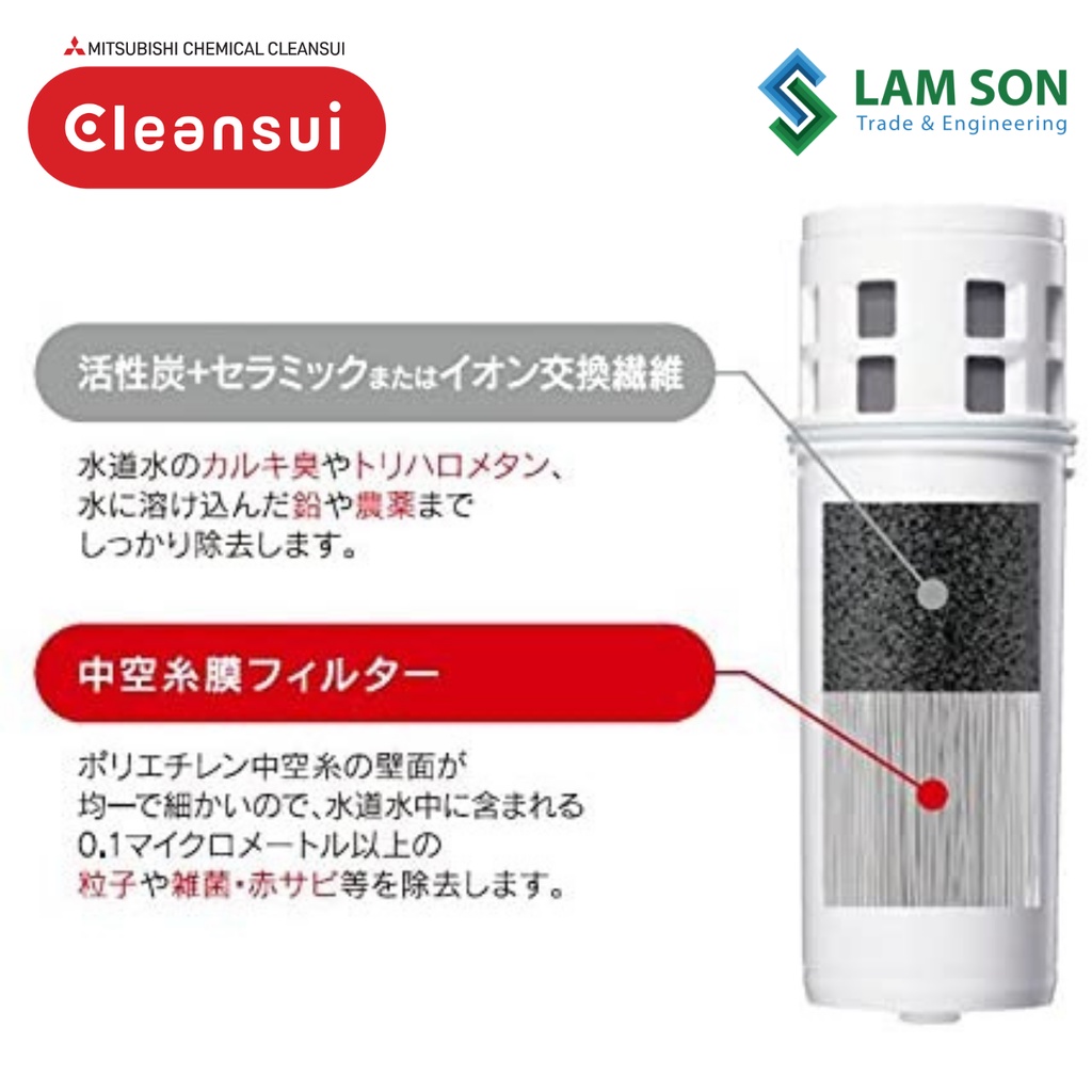 Lõi lọc nước tại vòi Cleansui HGC9SZ nhập khẩu chính hãng Mitsubishi Cleansui Nhật Bản, dùng cho dòng CSP và EF102