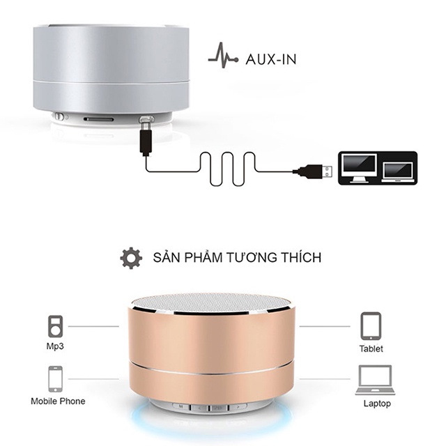Loa Bluetooth Vỏ Nhôm A10 Mini Di Động Âm Thanh Tuyệt Hay