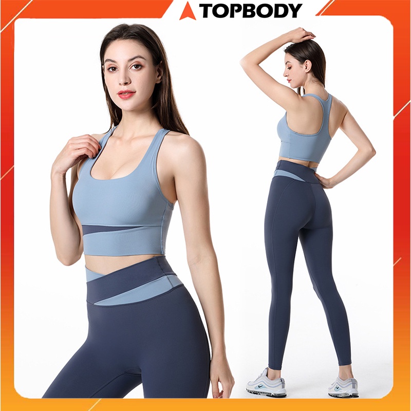 Bộ quần áo tập gym yoga nữ cao cấp 25% spandex  có mút ngực co dãn 4 chiều nâng mông đồ tập gym yoga nữ-BODYG01