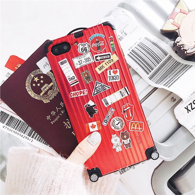 Ốp Iphone Vali kèm sticker