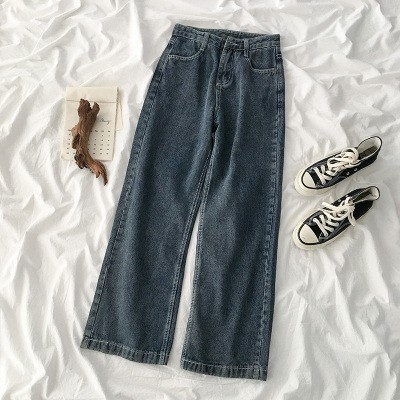 Quần jean cạp cao ống suông rộng ulzzang 3525 | BigBuy360 - bigbuy360.vn