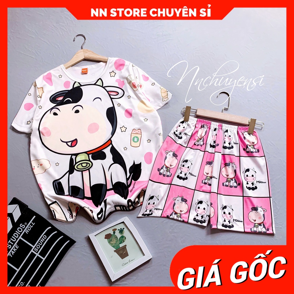 Đồ bộ bò sữa cho bé trai bé gái 5kg đến 70kg chất thun mềm mịn mát co giãn thoải mái  Đồ bộ gia đình DBRBD FULL SIZE