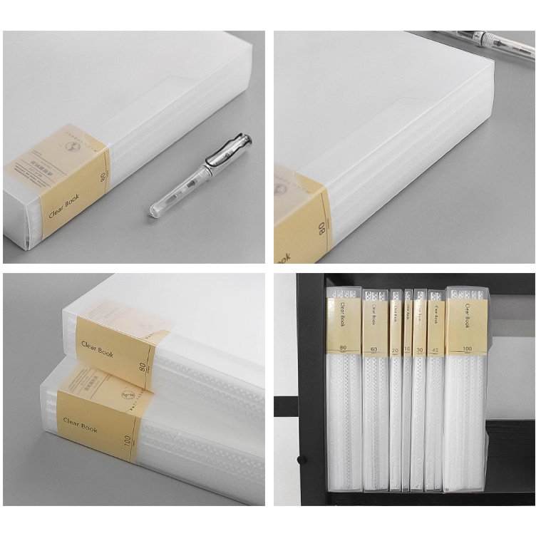 Bìa nhựa , File lá Clear Book A4 trắng trong đủ loại 30/40/60 lá (túi dầy dặn)