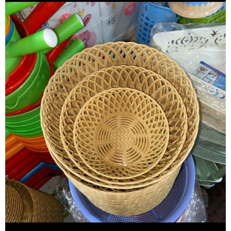 RỔ NHỰA GIẢ MÂY ĐAN - RỔ ĐỰNG HOA QUẢ CAO CẤP  VIỆT NHẬT - GIÁ RẺ