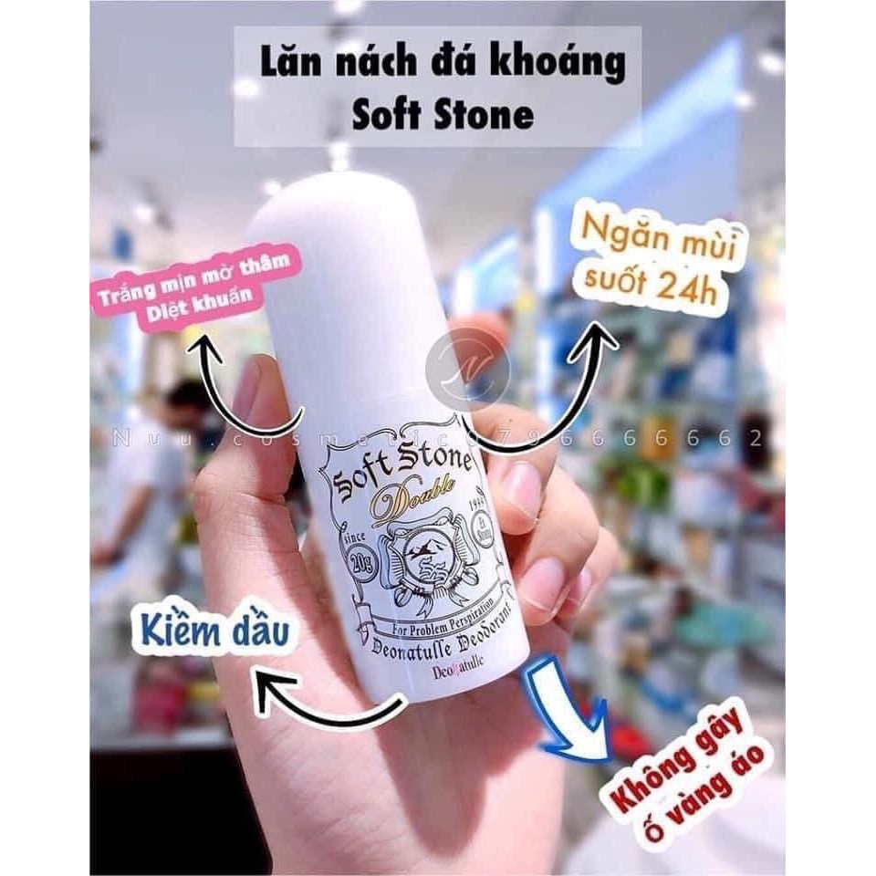 Lăn nách đá khoáng Soft Stone Crystal chai 20g nội địa Nhật Bản