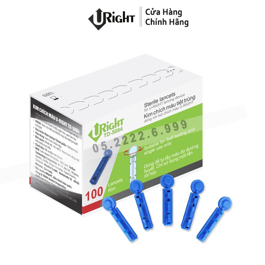 Hộp 100 Kim Chích Máu Dùng Cho Máy Đo Đường Huyết