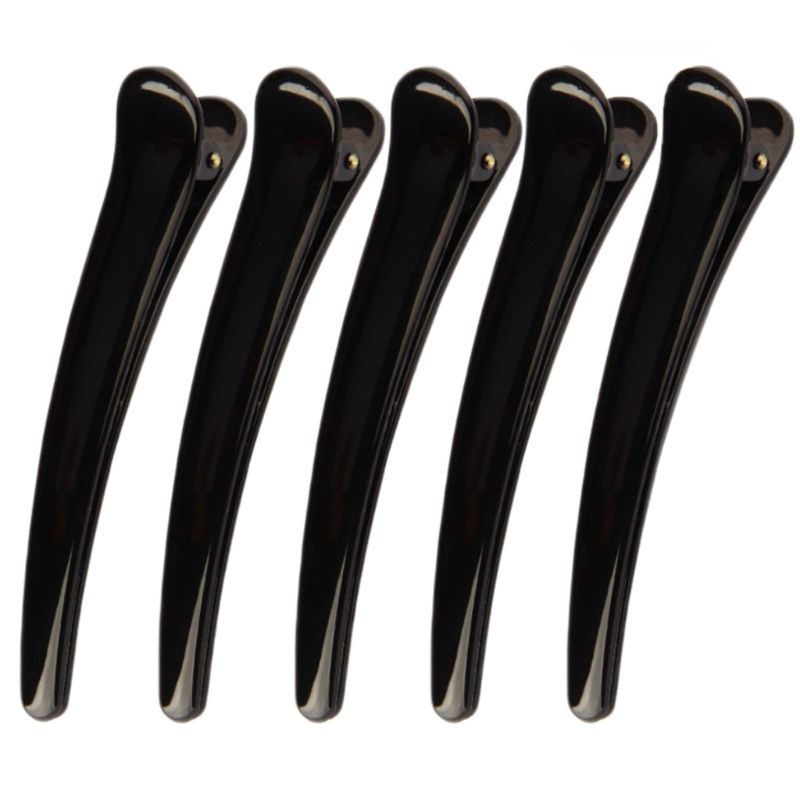 Kẹp tóc bằng nhựa màu đen chống trượt chuyên dụng cho salon