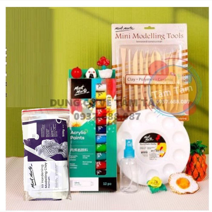 [ TÂM TÂM ]-Combo Đất Sét Tự Khô Mont Marte 500gam và dụng cụ- (Mua kèm sản phẩm deal giảm giá)