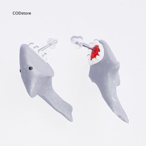 Khuyên tai hình cá mập 3D dễ thương dành cho nữ