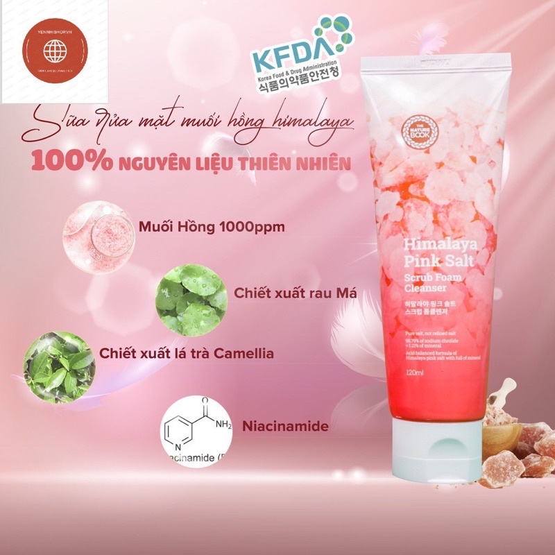 SỮA RỬA MẶT DƯỠNG ẨM CHỐNG LÃO HÓA MUỐI HỒNG - HIMALAYA PINK SALT SCRUB FOAM CLEANESER