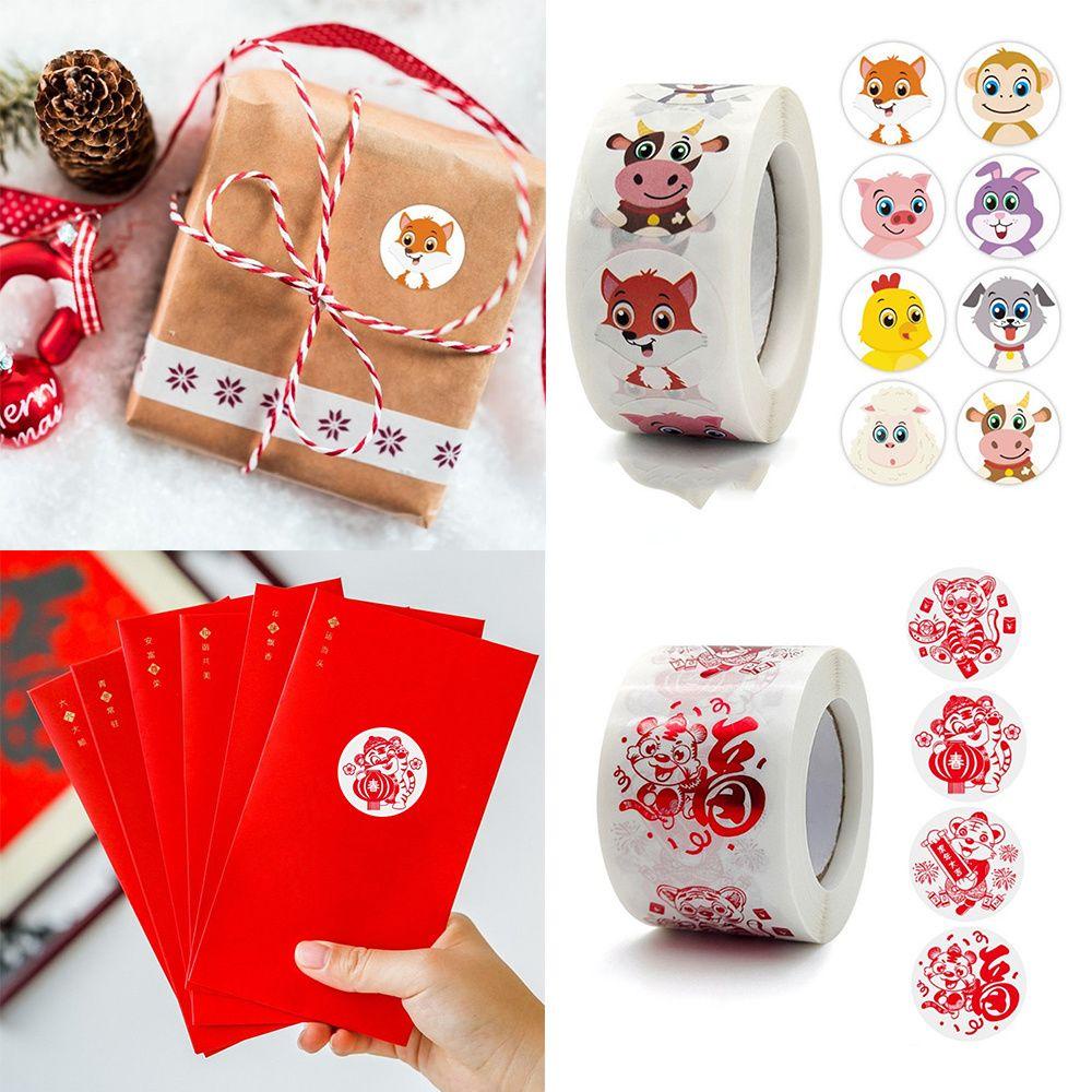 PISTA Sticker Dán Trang Trí Năm Mới Hình Chú Hổ Dễ Thương Cho Bé