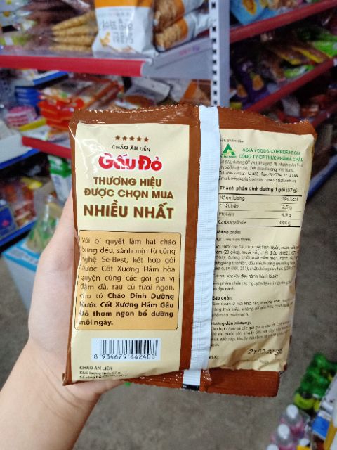 (5gói) Cháo ăn liền Gấu Đỏ gói 57g