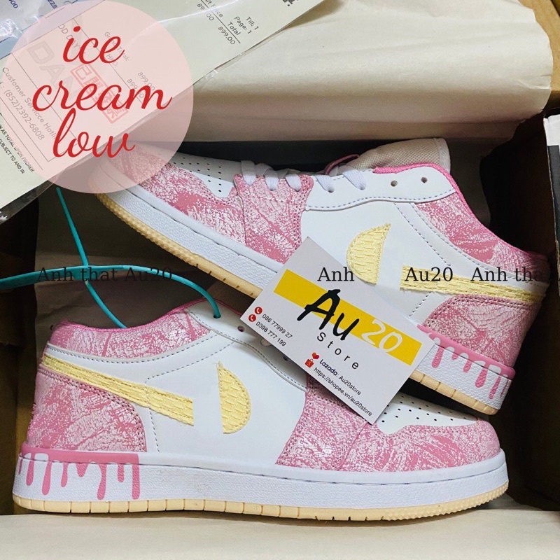 [Ảnh Thật]Giày Thể Thao Sneaker Nữ IceCream low Dâu Tây Ngọt Ngào