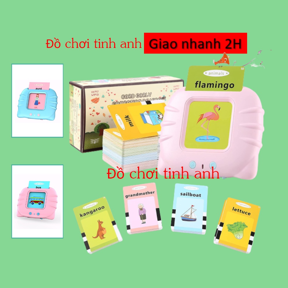 Máy đọc thẻ song ngữ Anh Việt , máy đọc thẻ tiếng anh flashcard 112 thẻ 224 từ vựng