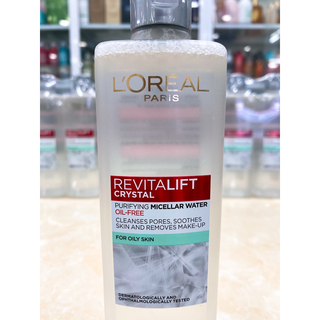 Nước Tẩy Trang Làm Sạch Cho Da Dầu L'oreal Revitalift Crystal Purifying Micellar Water 400ml