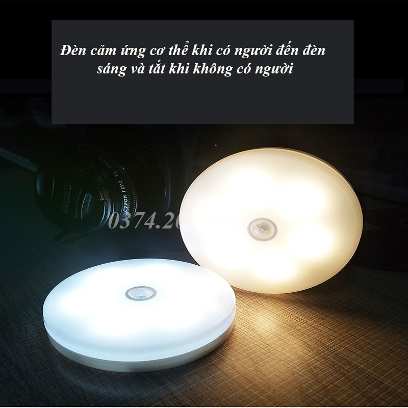 Đèn LED Tròn Cảm Ứng Chuyển Động Đèn Ngủ Cảm Biến Thông Minh Gắn Hành Lang/Cầu Thang/Phòng Ngủ/Phòng Tắm PAPAA.HOME