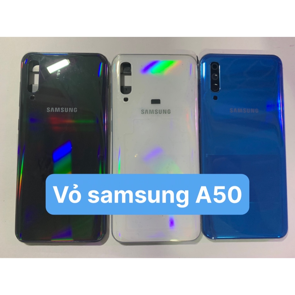 Bộ xương vỏ samsung A50 - (gồm lưng, xương, sườn, phím, cụm kính camera)
