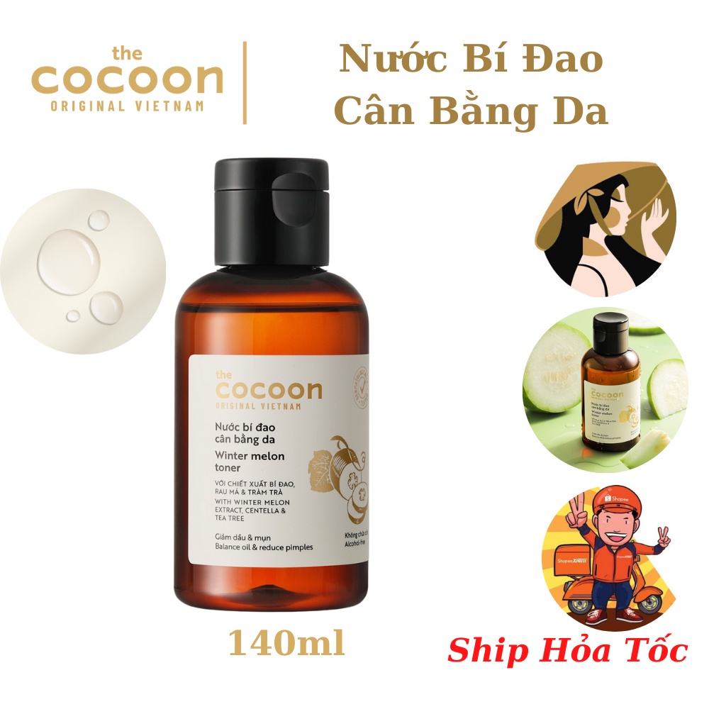Nước bí đao cân bằng da (toner) Cocoon giảm dầu &amp; mụn 140ml