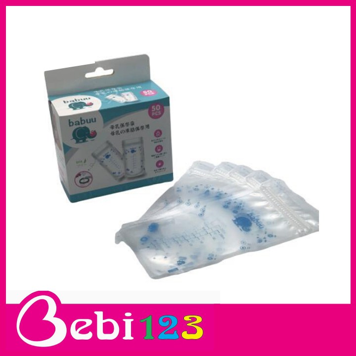 Hộp 50 túi trữ sữa Nhật Bản 250ml Babuu Baby tiện lợi cho mẹ