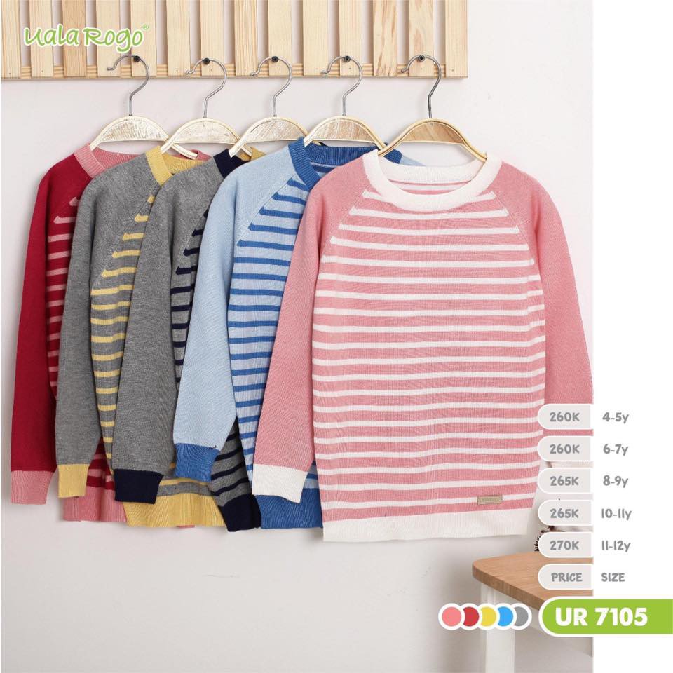 Áo len thân Raglan tay trơn kids Uala&Rogo [UR7105]
