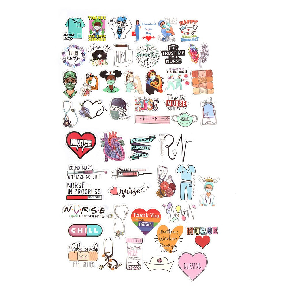 ❤LANSEL❤ 50pcs Kid Classic Toy Cartoon Stickers Fridge Graffiti International Nurses Day Decal Guitar Laptop DIY Luggage Doctors Waterproof