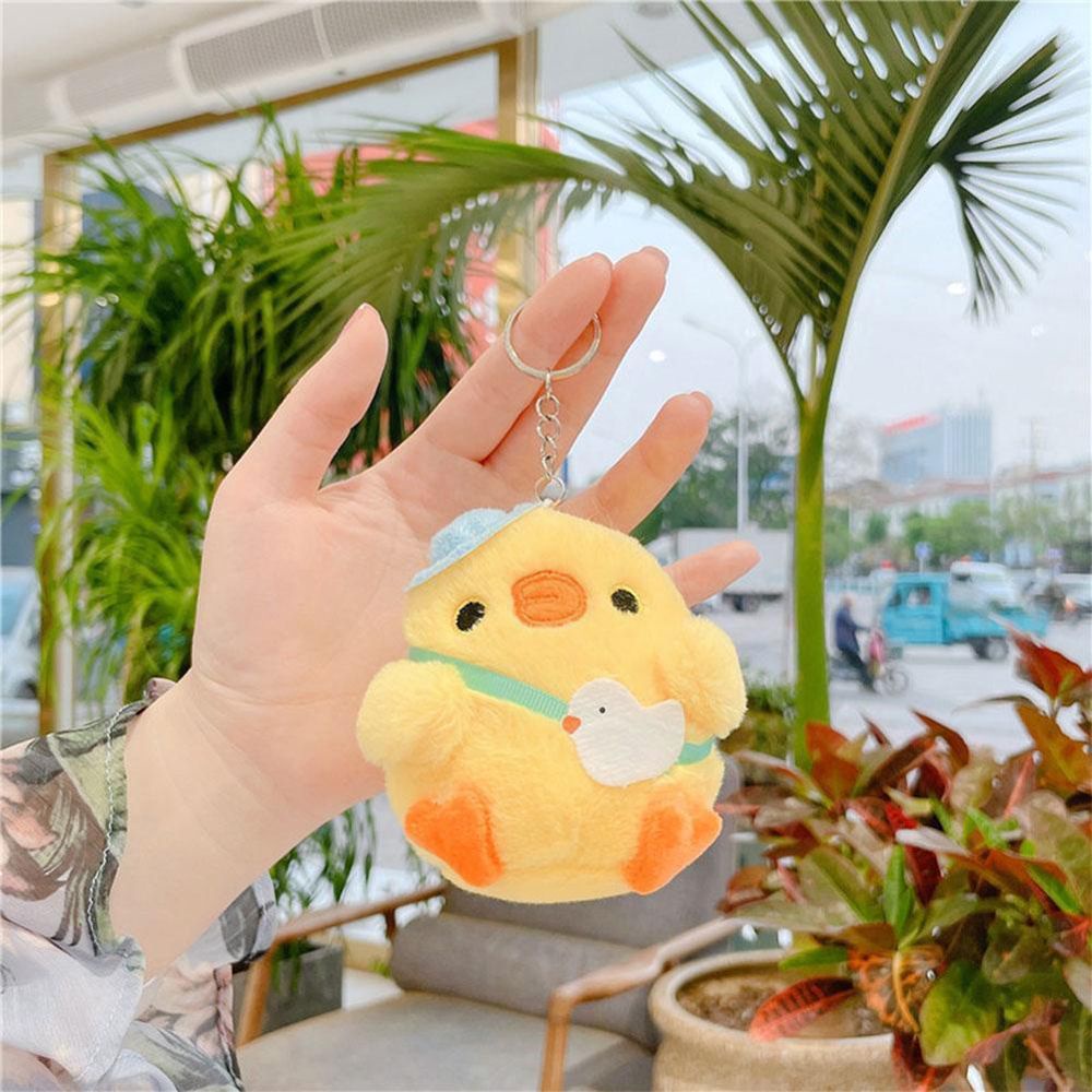 Thú nhồi bông hình gà con mini dễ thương có gắn móc khóa làm quà tặng giáng sinh