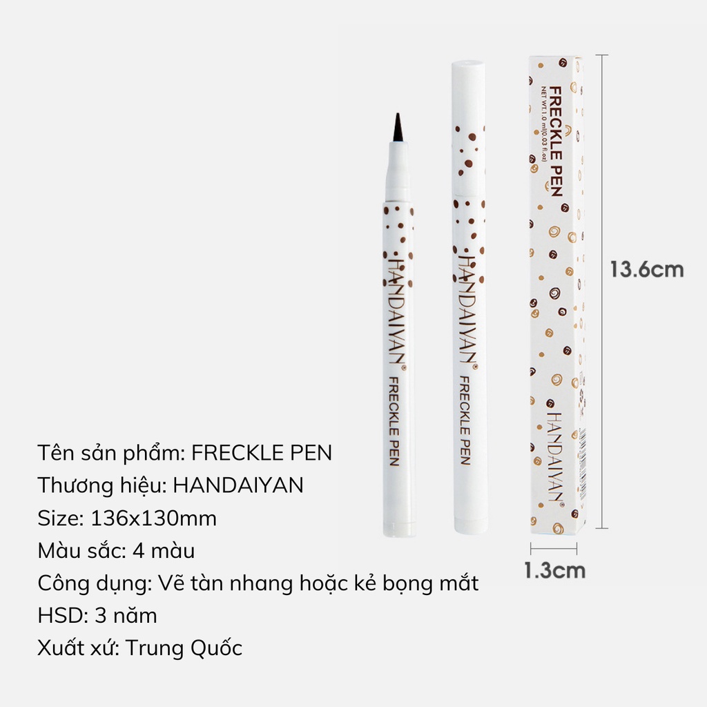Bút Chấm Tàn Nhang HANDAIYAN Freckle Pen Nhanh Khô Không Thấm Nước Màu Sắc Tự Nhiên 1ml E9