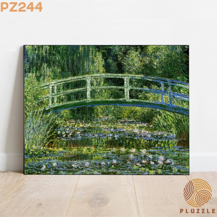 Bộ Xếp Hình Gỗ Thông Minh PLUZZLE hình 500 miếng - PZ244 - Water Lilies and Japanese Bridge | Không kèm khung tranh