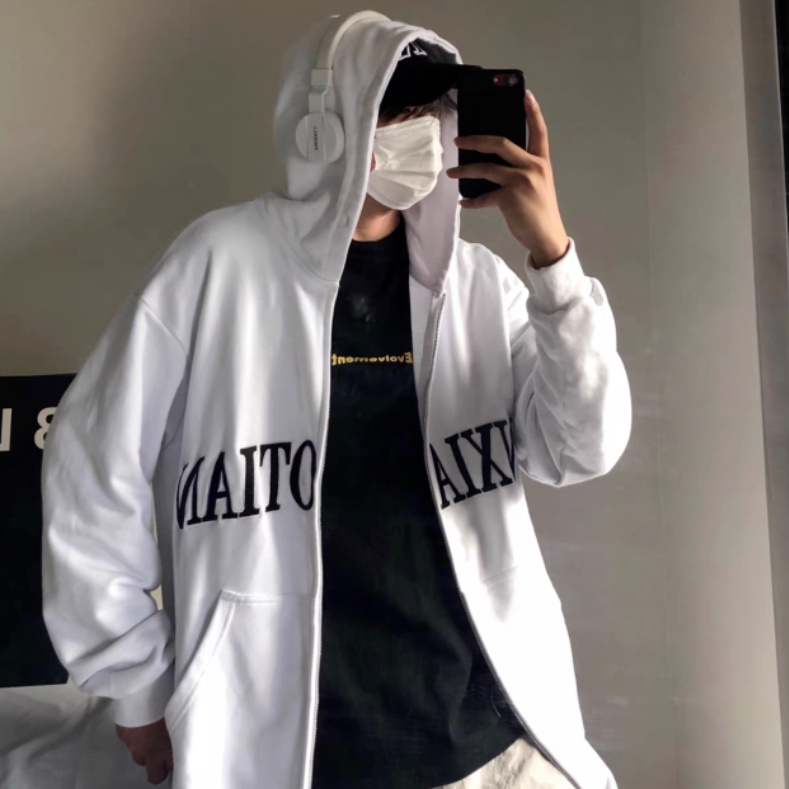 Áo Hoodie Tay Dài Dáng Rộng Thêu Chữ Phong Cách Hàn Quốc Thời Trang Cho Nam Và Nữ