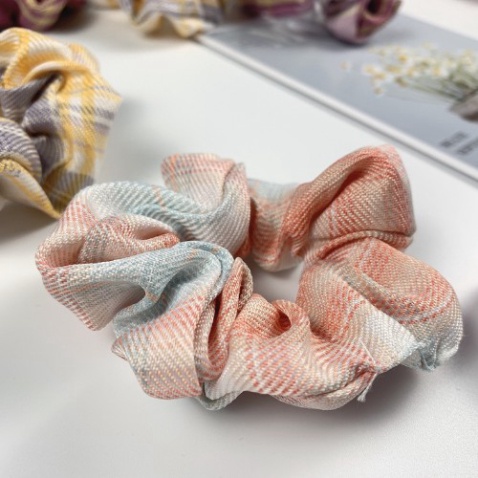 [FreeShip] Chun Buộc Tóc, Thun Buộc Tóc Bằng Vải Trẻ Trung Xinh Xắn 5 Màu Phối Sọc Thiết Kế Kiểu Hàn Quốc