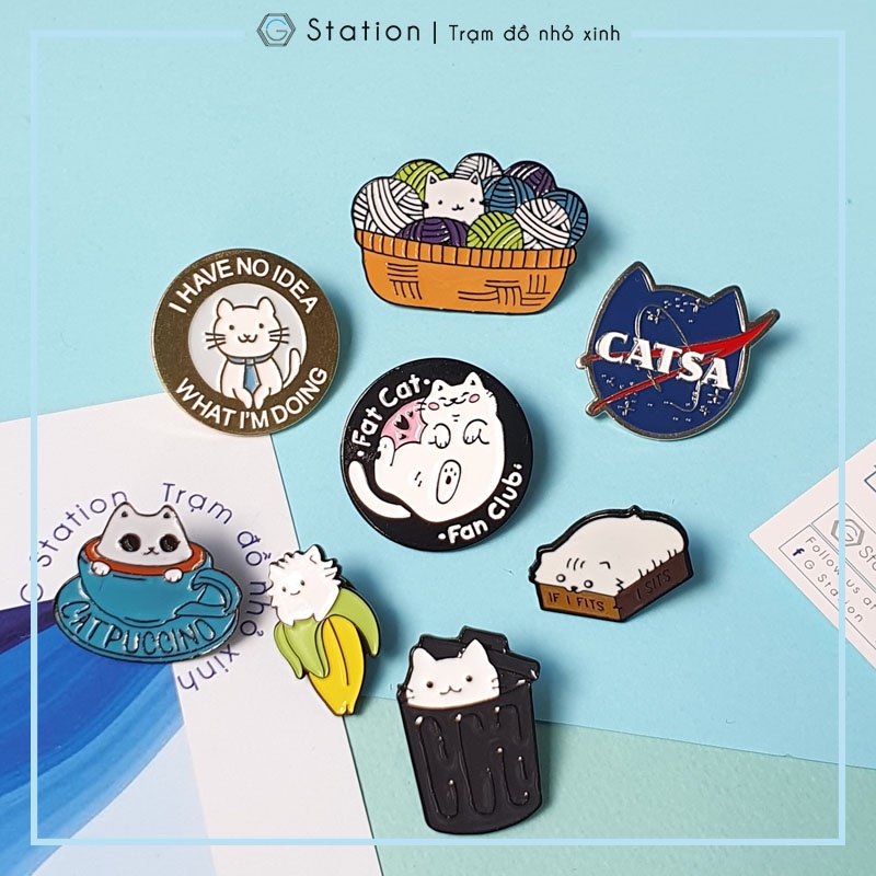 Pin cài áo gia đình mèo Cat brothers - GC415