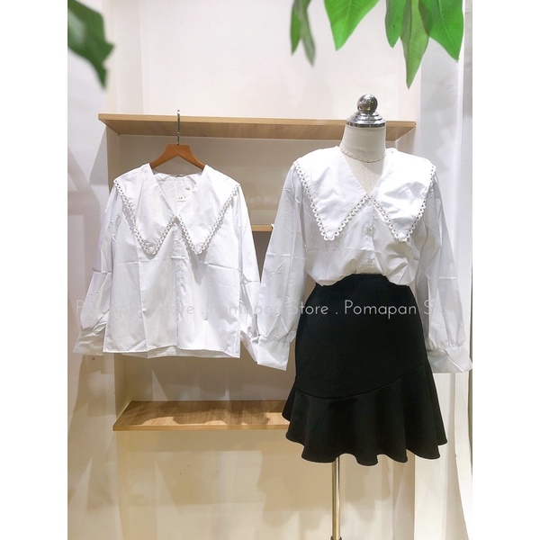 A720 - Áo sơ mi cổ viền ren Zara